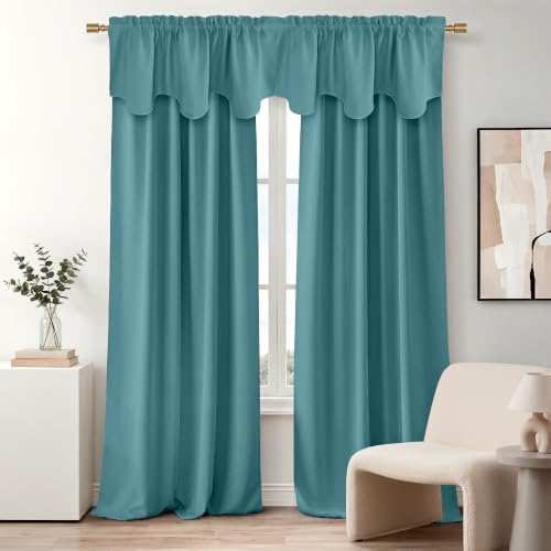 NICETOWN Sea Teal Blackout Window Valance - Image 6