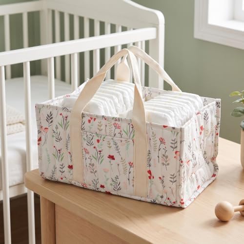 Woodland Diaper Caddy Organizer Stylish Nursery Storage Basket - Image 3