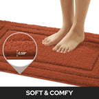 HOMEIDEAS Fall Bathroom Rugs Sets, 2 Piece Soft Bath Mat Burnt Orange - Image 3
