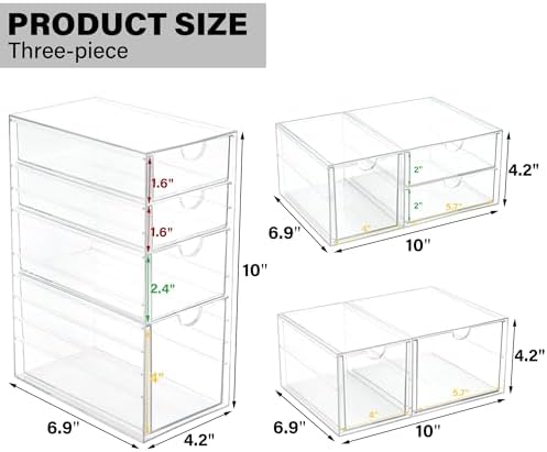 Prsildan Acrylic Drawer Makeup Organizer - Image 3