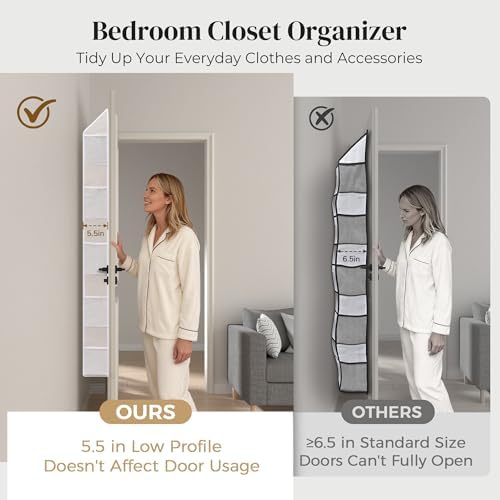 5 Tiers Natural Bamboo Over Door Organizer - Image 6