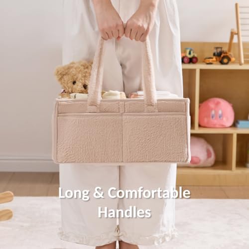 luxury little Soft Baby Diaper Caddy Organizer, Nursery Storage Basket - Image 6