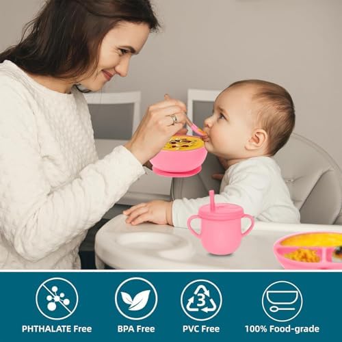 100% Silicone baby feeding set, BPA free Baby dishes set - Image 6