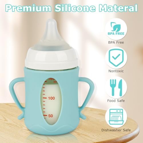 Silicone Sleeves for Pigeon Baby Bottles 5.4oz, Anti Breakage Glass Baby Bottle - Image 4