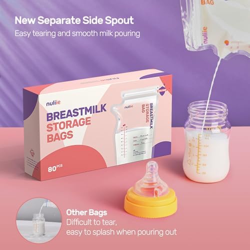 Nuliie 80 Pcs Breastmilk Storage Bags Freezer BPA-Free - Image 3