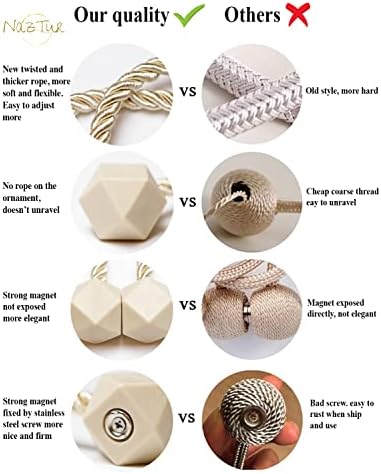 NazTur Magnetic Curtain Tiebacks, Curtain Ties, No-Drill Holdbacks - Image 5