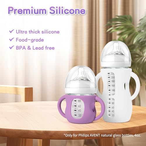 Silicone Sleeves for Avent Natural Glass Baby Bottles, BPA Free, Anti Breakage - Image 5