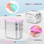 Tanjiae 6-Pack 8oz Small Stainless Steel Snack Containers - 230mL Leakproof - Image 2
