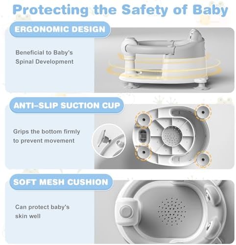 Baby Bath Seat for Babies 6 Months & up Non-Slip Toddler Bath Seats for Sitting - Image 5
