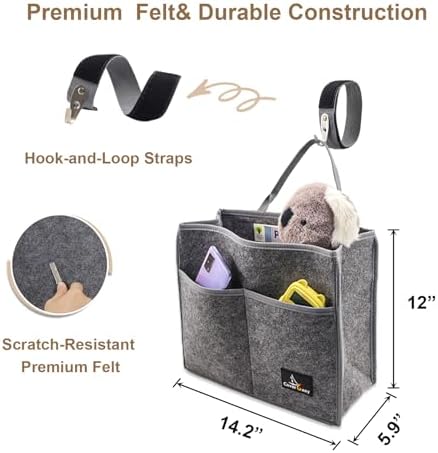 Stair Handrail Caddy Bag for Staircase, Balustrade & Crib Rail, Felt Removable - Image 4