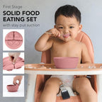 Silicone Baby Feeding Tray Dusty Pink Mealtime Plate - Image 5