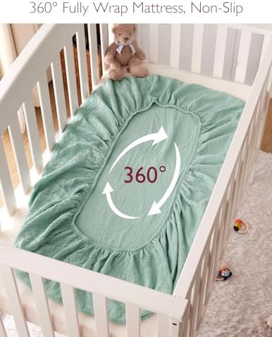 Momcozy Mini Crib Sheets 38"x26", Pack and Play Sheet - Image 6