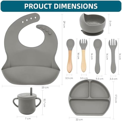 100% Silicone baby feeding set, BPA free Baby dishes set - Image 2