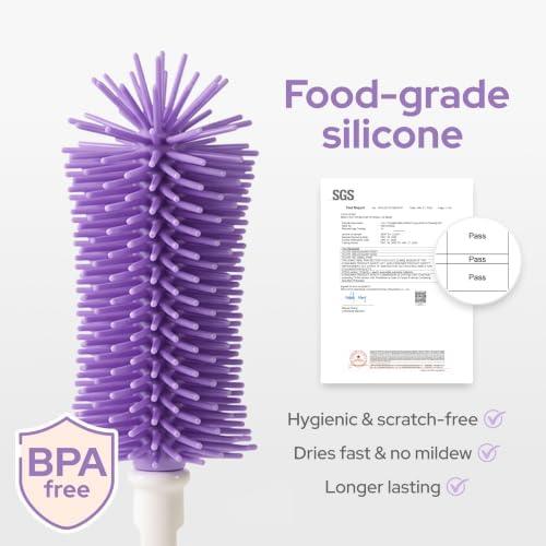 lalalark 7-in-1 Portable Baby Bottle Brush Kit, Silicone Cleaner - Image 5