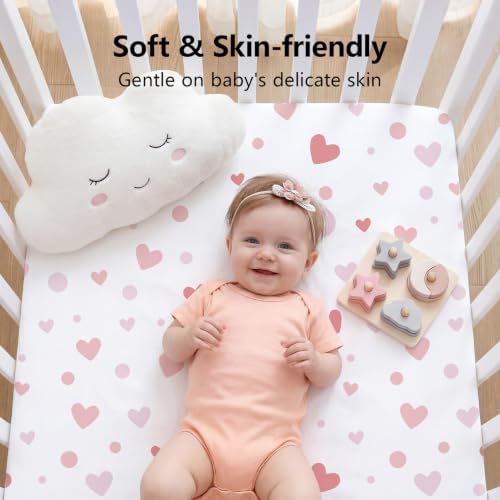 4 Pack Baby Crib Sheets for Girls - Image 3