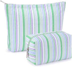 Huhumy 2 Pcs Makeup Bag Set for Women, Color Stripe by Huhumy