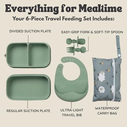 Baby Travel Feeding Set with Silicone Suction Plates - Image 3