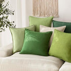 Foindtower Linen Solid Decorative Throw Pillow Covers 20x20 Forest Green - Image 5