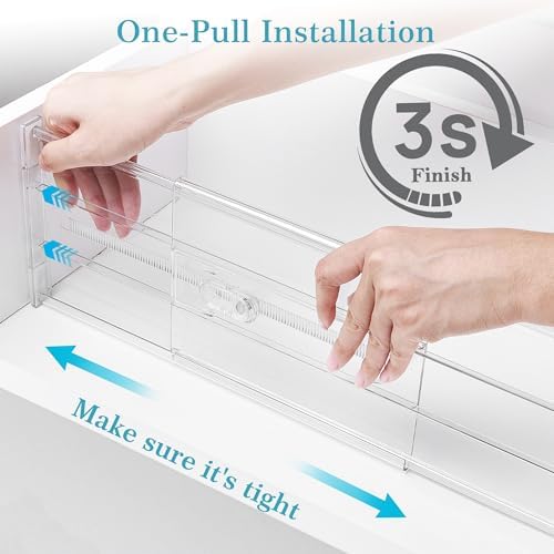 Vtopmart 6" Tall Upgrade Drawer Dividers, 12.8"-22.3" Expandable, 6 Pack - Image 7