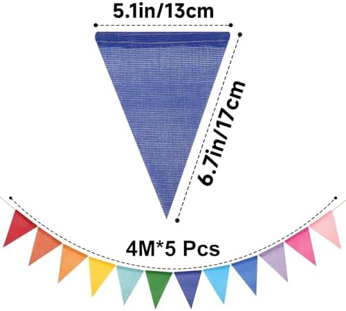 G2PLUS Pre-Strung Rainbow Pennant Banner Triangle Bunting Garland 60PCS - Image 2