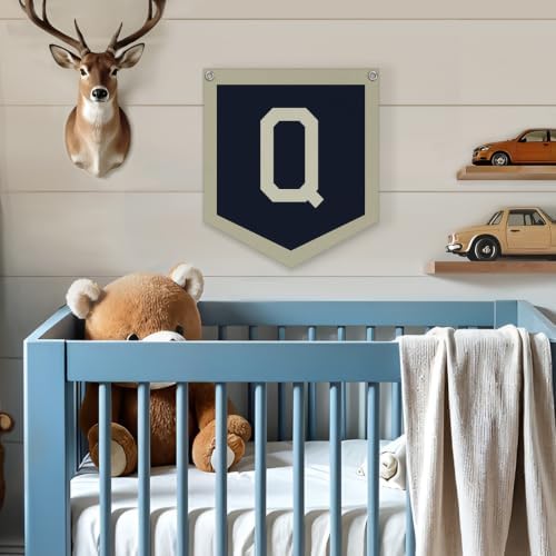 Lacama Toddler Boys Room Decor Name Pennant Flag Q Banner - Image 4