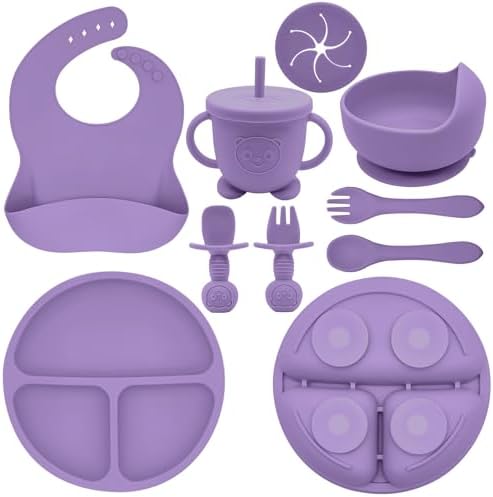 Silicone Baby Feeding Set | Baby Led Weaning Supplies Includes Suction Bowls by Munlinder