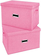 Large Linen Fabric Foldable Storage Bins by Unknown