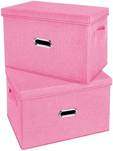 Large Linen Fabric Foldable Storage Bins by Unknown