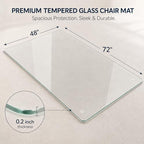 48 x 72 Inch Glass Chair Mat, 1/5 Inch Thick Tempered Glass Office Chair Mat - Image 2
