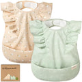 KeaBabies Waterproof Bibs for Baby Girl, 2-pk Lightweight by KeaBabies