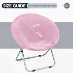 Velvet Stretch Saucer Chair Cover, Round Moon Chair Cover - Image 2