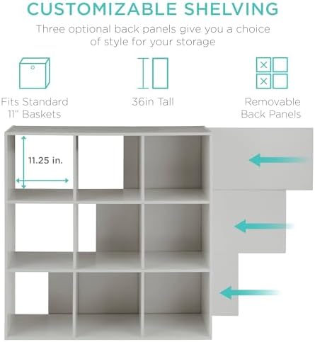 Best Choice Products Kids Bookcase 9-Cube Storage Organizer, 11in Shelf Opening - Image 3