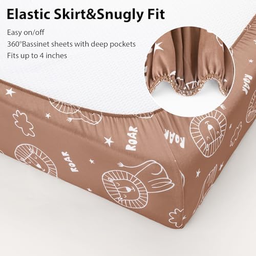 Baby Bedside Bassinet Sheets Fitted, 33”x20” Compatible - Image 6