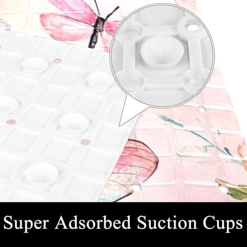 Shower Mat Non Slip, Dragonflies Florals Anti Slip Bath Mat - Image 3