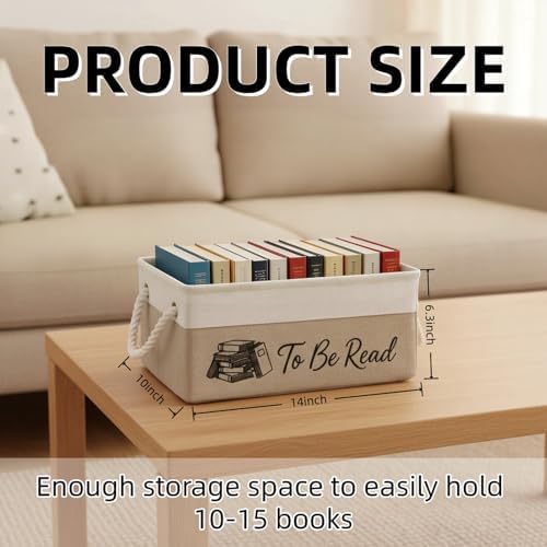 2 Pack TBR Book Storage Basket Bin - Image 2
