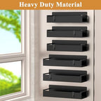 HuggieGems 6 Pack Matt Black Magnetic Spice Rack Organizer - Image 4