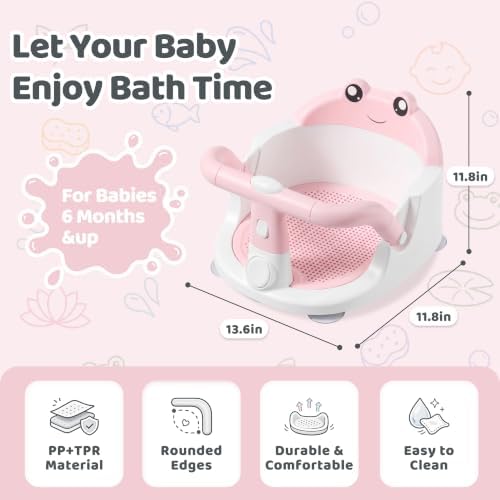 Baby Bath Seat for Babies 6 Months & up, Non-Slip Infant Bathtub Seat - Image 7