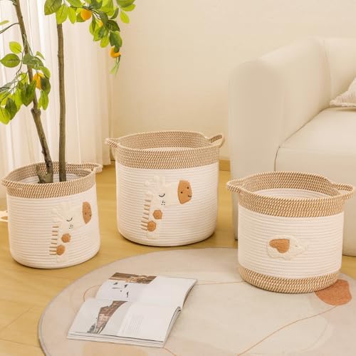 Large Blanket Baskets for Living Room Decor, Toy Storage Baskets 14" x 14" - Image 4
