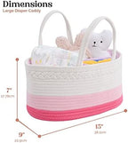 luxury little Diaper Caddy Organizer, Large Cotton Rope Nursery Baby Basket - Image 2