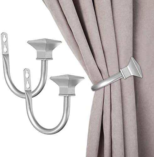 Sumnacon Set of 2 Curtain Holdbacks, Wall Mounted Aluminum Alloy Window Drapery by Sumnacon