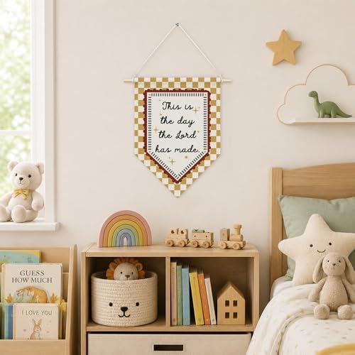 KYTWSFWS Christian Nursery Inspirational Wall Art Pennant Flag, Bible Verse - Image 4