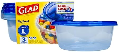 Glad GladWare Big Bowl Food Storage Containers, Large Round, 48 oz by GladTrashFoodStorage