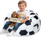 Lukeight Soccer Stuffed Animal Storage Bean Bag Chair Cover by Lukeight