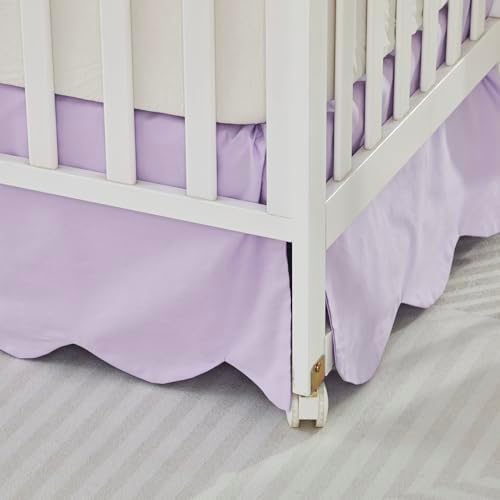 Brandream Scallop Edge Cotton Crib Skirt, Baby Girl Boy Gender Neutral Crib - Image 5