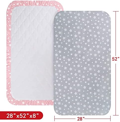 Crib Sheets for Girls 2 Pack, Fitted Crib Sheet - Image 5