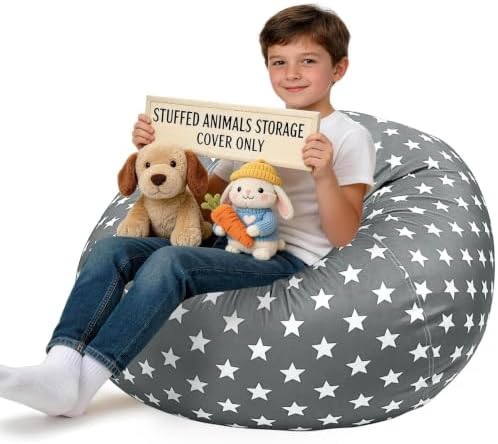 Lukeight Stuffed Animal Storage Bean Bag Chair Cover by Lukeight
