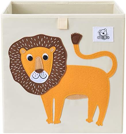 13 Inch Animal Cube Storage Bins, Foldable Fabric Kids Toy Box & Toy Chest by CLCROBD
