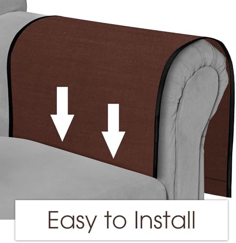 Joywell Remote Control Holder Armchair Caddy Armrest Organizer Rustic Brown - Image 5