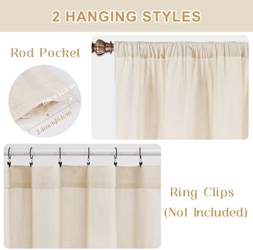 ASPMIZ Farmhouse Valances for Windows, 52x18 Inches, 1 Panel - Image 4