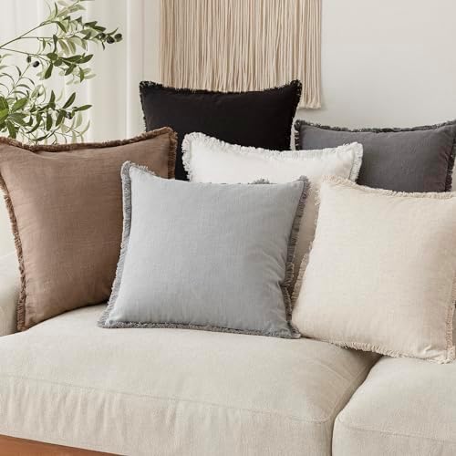 Foindtower Decorative Linen Fringe Throw Pillow Covers Cozy Boho Farmhouse - Image 7